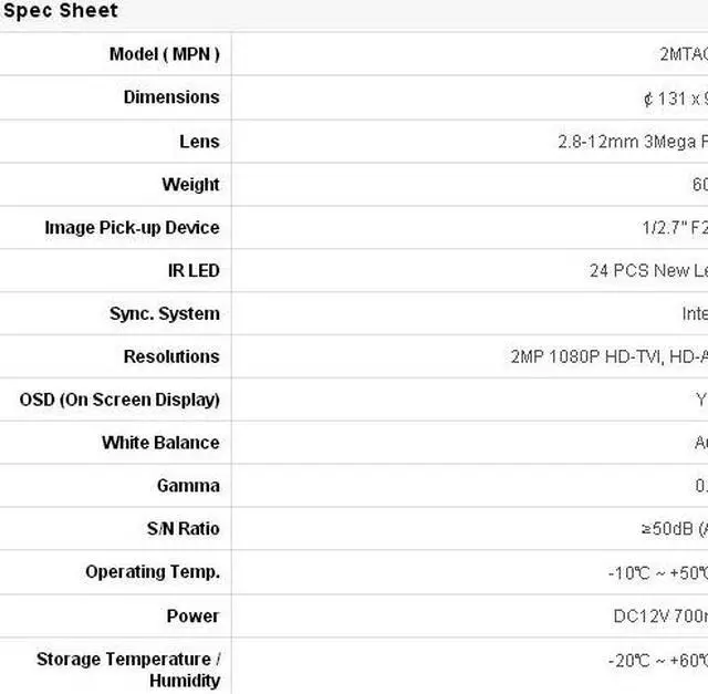 Alt view image 4 of 6 - HD-CVI 1080P Turret Eyeball IR Night Vision CCTV Camera 2.8-12mm DWDR In/Outdoor Hybrid 4 In 1