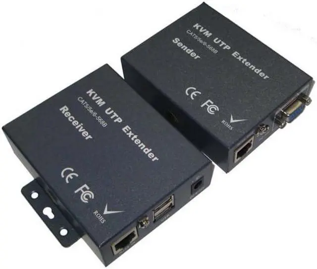 Main image of Cat5 to VGA, USB, keyboard, mouse Converter KVM Extender Upto 300FT ( Extend VGA and Mouse Display over Single cat5 cable )