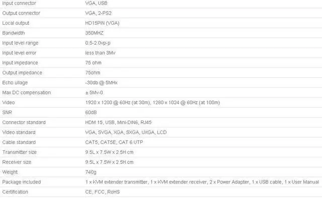 Alt view image 2 of 2 - Cat5 to VGA, USB, keyboard, mouse Converter KVM Extender Upto 300FT ( Extend VGA and Mouse Display over Single cat5 cable )