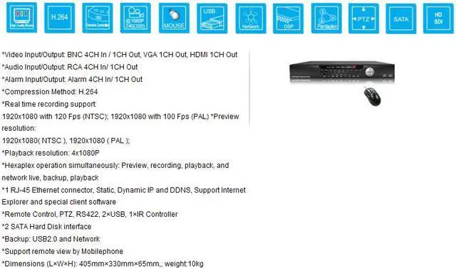 Alt view image 2 of 4 - HD-SDI DVR system, 4ch Full 1080p at 120 FPS HD record, HDMI output (HDD: 1TB)