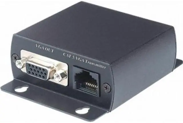 Alt view image 2 of 4 - Cat5 to VGA 1 input 2 outputs Long range distubutor