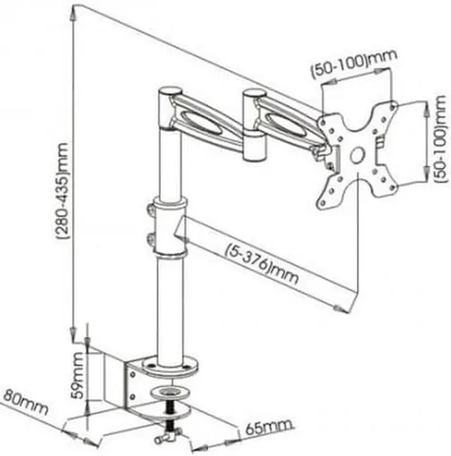 Alt view image 2 of 3 - 3 Way Adjustable Tilting Desk Mount Bracket for LCD LED (Max 33Lbs, 13~30 inch)