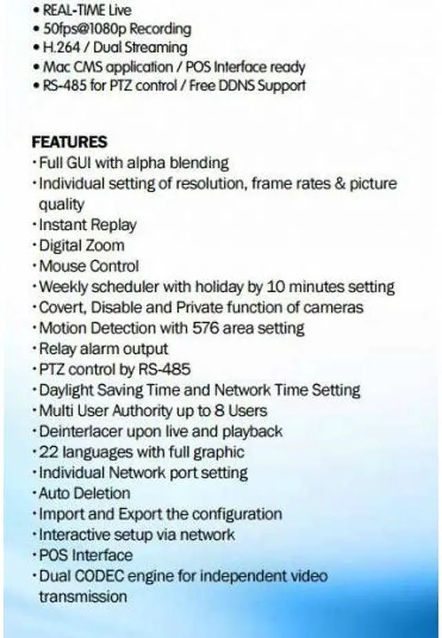 Alt view image 6 of 7 - 3R Global Tribrid DVR System, Prestige Series HD TVI, HD AHD, 960H auto Detect (HDD: 4TB)