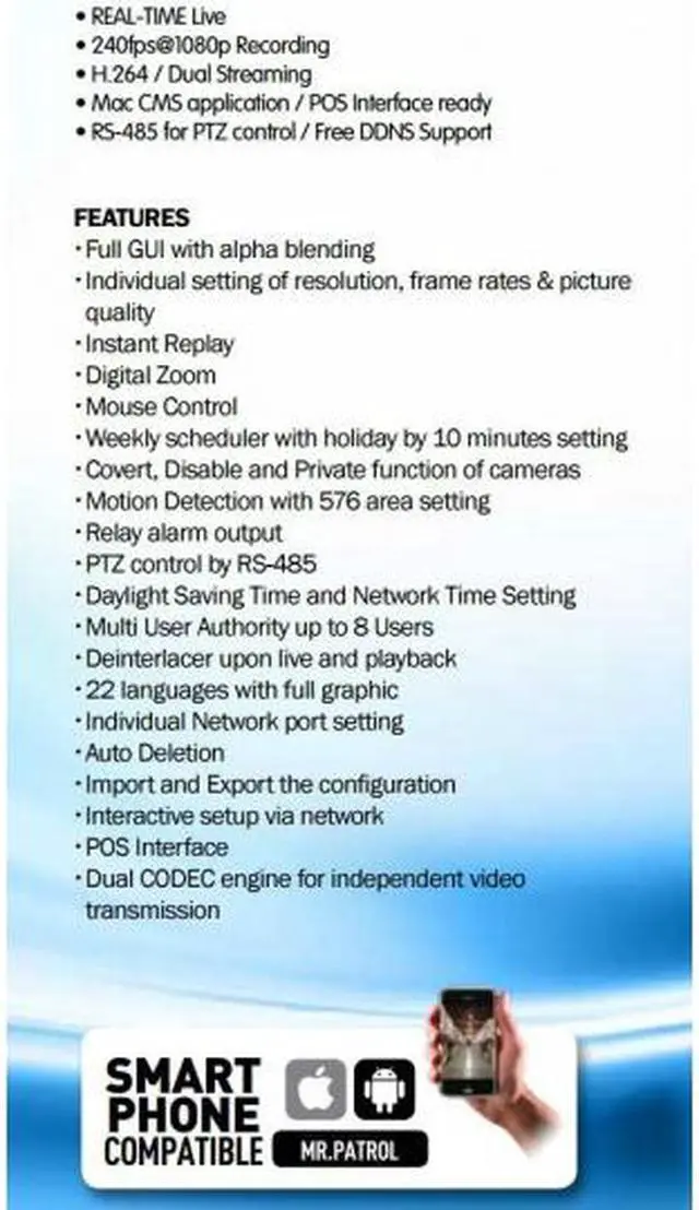 Alt view image 5 of 7 - 3R Global Tribrid 16CH DVR System, Prestige Series HD TVI, HD AHD, 960H auto Detect (HDD: 6TB)