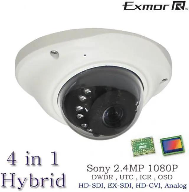 Main image of 4 in 1 2.4MP 1080P Mini Vandal IR Camera HD SDI, HD EX-SDI, HD CVI OSD DWDR UTC 3.6mm Digital HD CCTV Camera