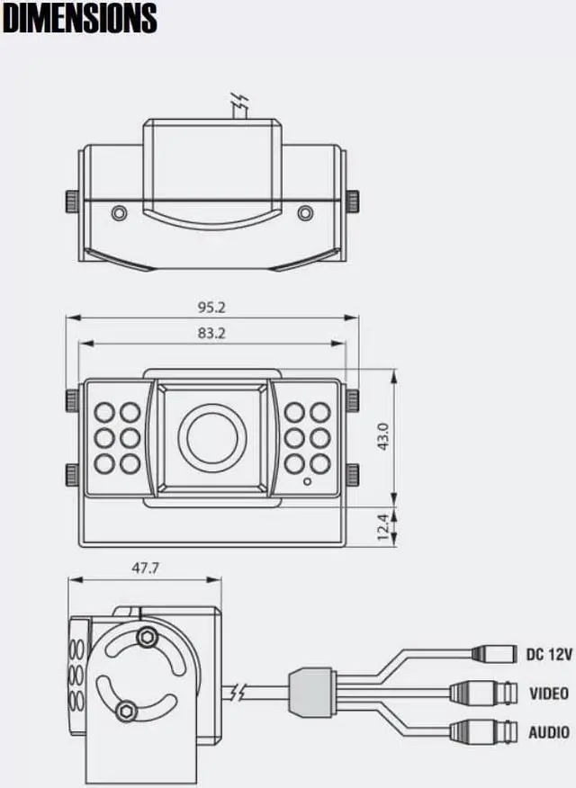 Alt view image 2 of 4 - CNB CN330IR Bustop vehicle Camera, 550 TVL High Resolution, 3.6mm lens, 12 IR LEDs, Built-in Audio