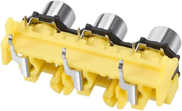 Alt view image 4 of 4 - PCB Panel Mount Triple RCA Socket Female Jack Audio Video AV Connector Red White Yellow 2Pcs