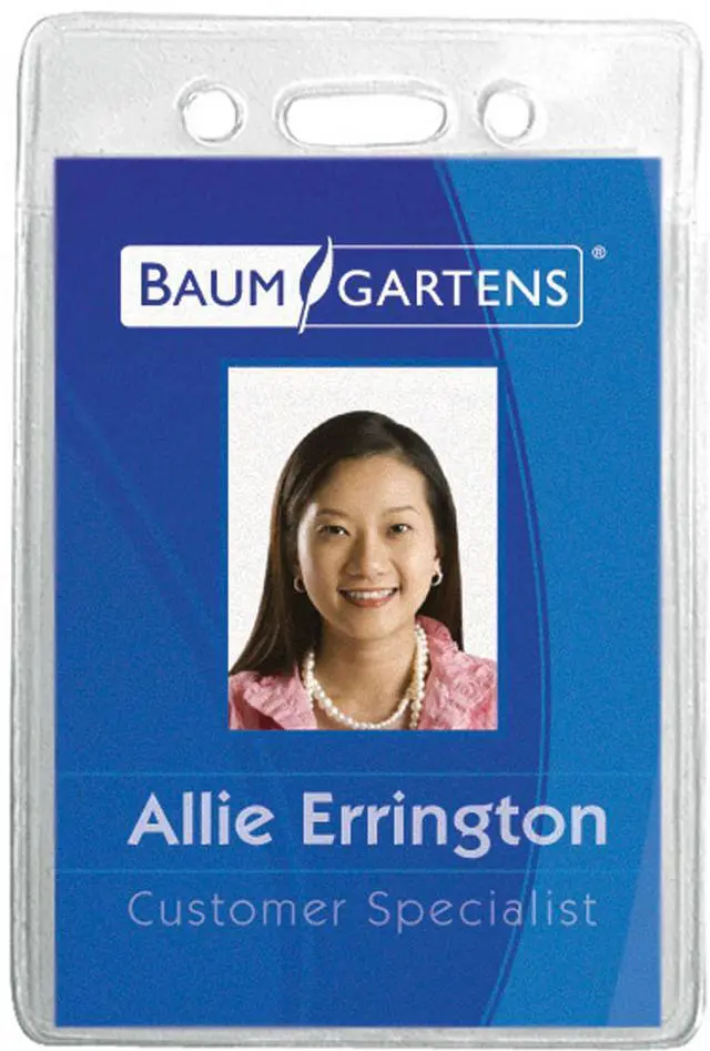 Alt view image 3 of 12 - Baumgartens Vinyl Badge Holder Punched Vert 2-3/8"x3-3/8" 12/PK CL 67820