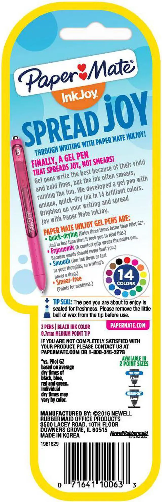 Main image of Inkjoy Gel Pens .7Mm 2/Pkg-Black