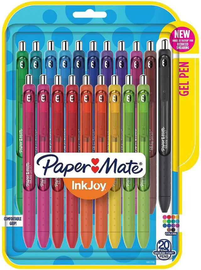 Alt view image 4 of 13 - Paper Mate InkJoy Gel Retractable Pen 0.7mm Assorted Ink 20/Pack 1951718