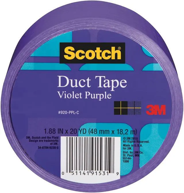 Alt view image 2 of 18 - 3m 20 Yards Violet Purple Duct Tape  920-PPL-C