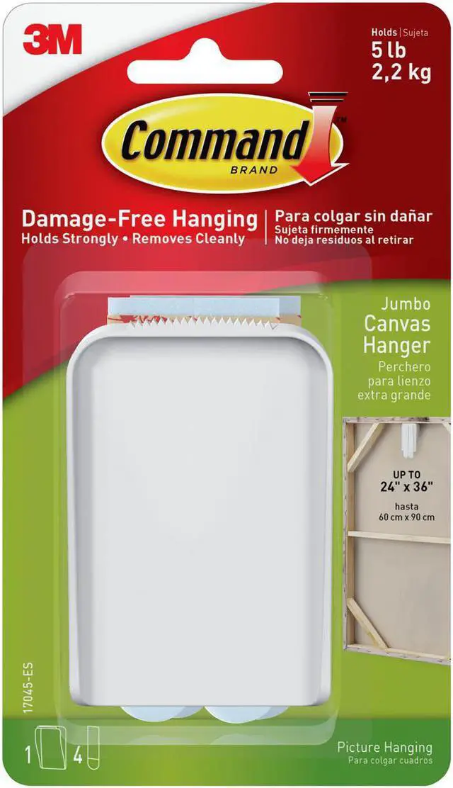 Main image of Command Jumbo Canvas Hanger 1/Pkg-1 White Hook & 4 Strips