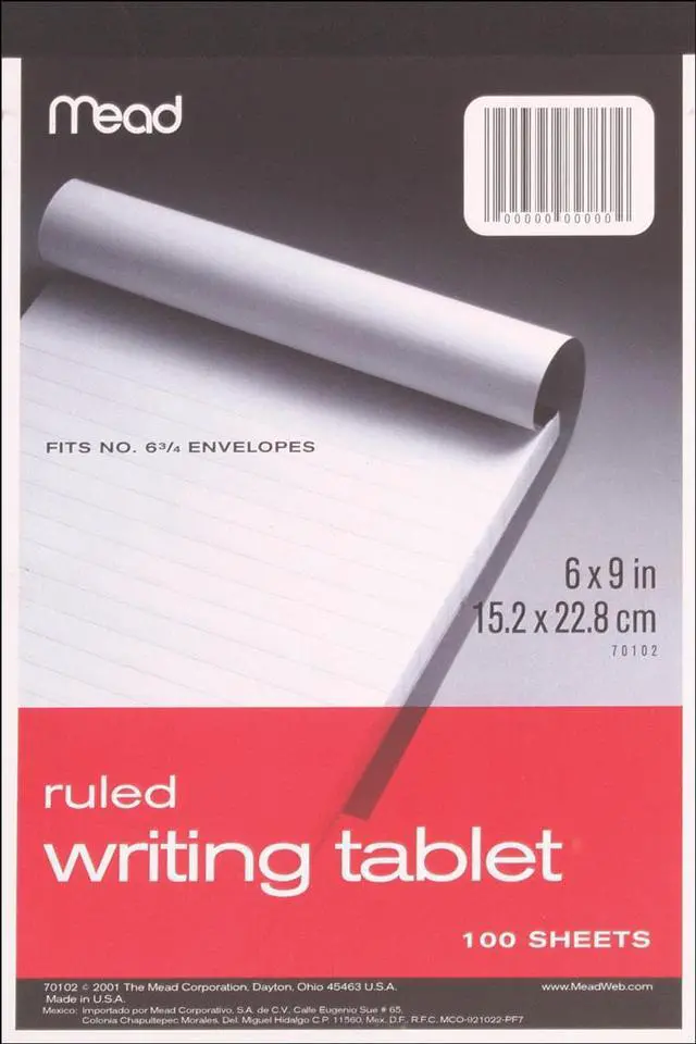 Alt view image 2 of 5 - Mead Ruled Writing Tablet 6"X9"-100 Sheets