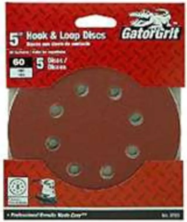 Main image of Ali Industries 4144 5-Inch 60-Grit 8-Hole Hook &  Loop 15-Pack Hook &  L