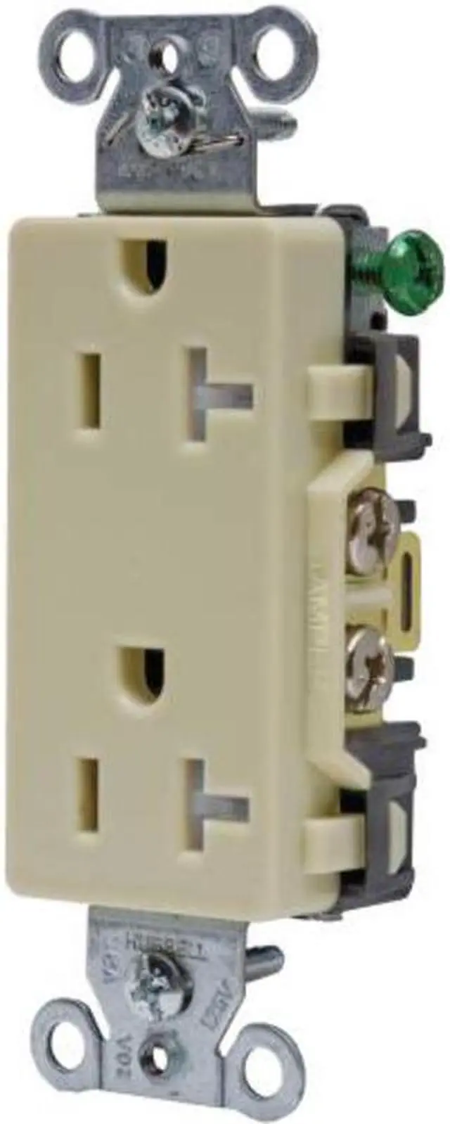 Alt view image 2 of 3 - HUBBELL WIRING DEVICE-KELLEMS DR20ITR Straight Blade Receptacle, 5-20R, 20 A,