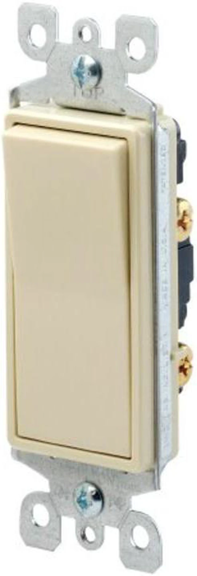 Main image of Leviton 5601-2A Almond Decora Single Pole Rocker Light Switch 15A