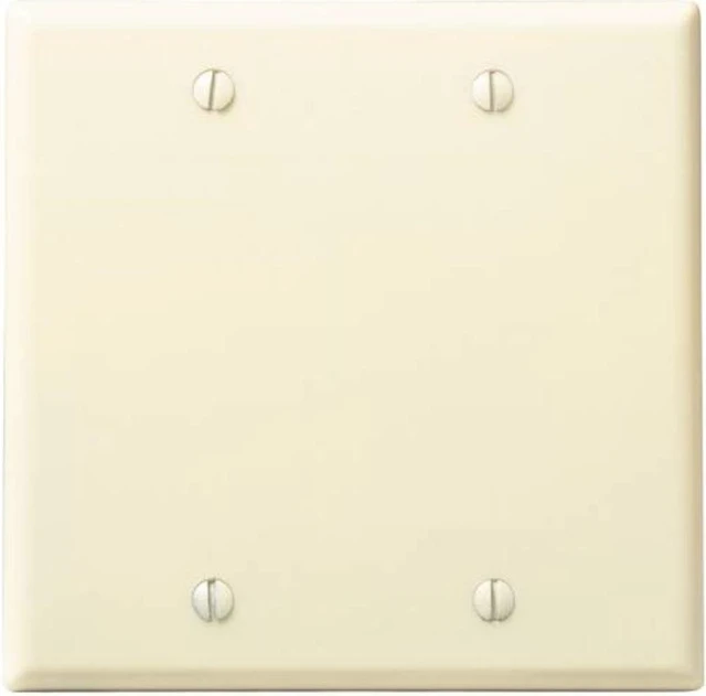 Alt view image 3 of 10 - Leviton 88025 White Two Gang Blank Wall Plate