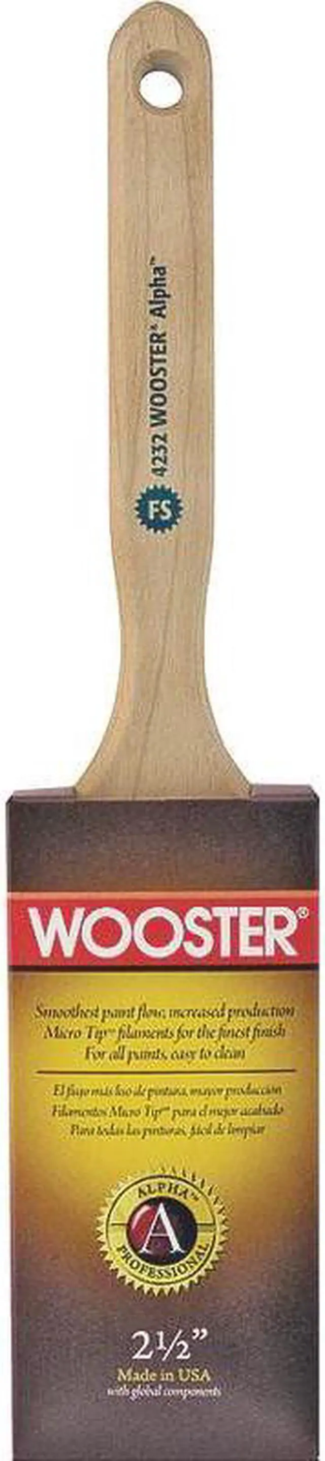Main image of WOOSTER 4232-2 1/2 2-1/2" Flat Sash Paint Brush, Micro Tip Bristle, Wood Handle