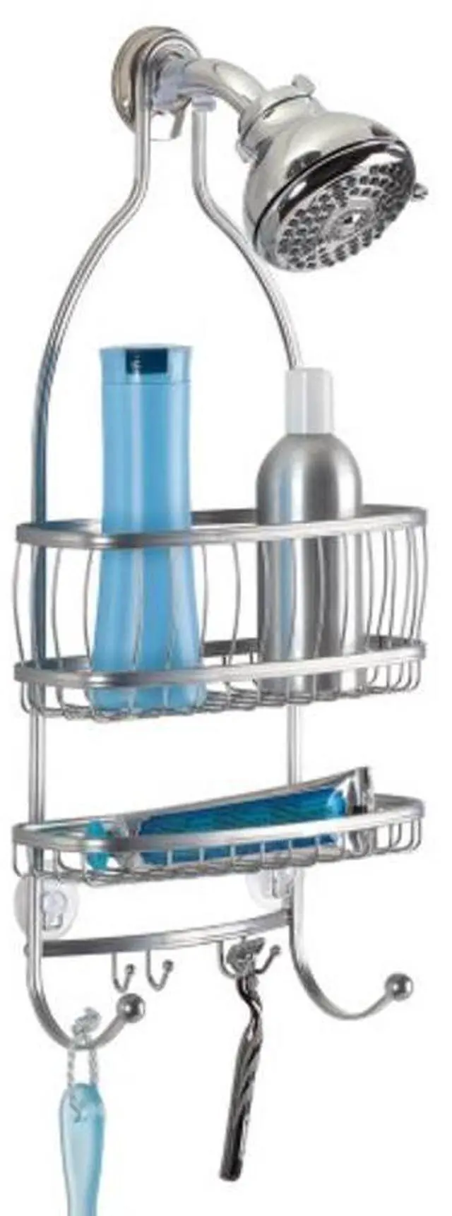 Alt view image 3 of 5 - York Lyra Bathroom Shower Caddy For Shampoo, Conditioner, Soap - Silver 61976