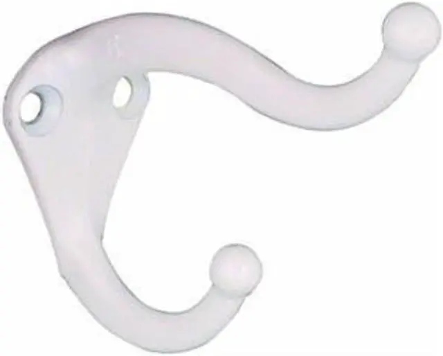 Main image of National, N248-369, 2 Pack, White, Coat & Hat Hook