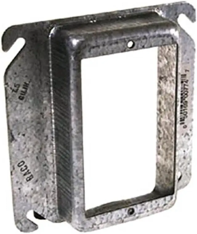 Alt view image 2 of 8 - RACO 774 Mud Ring, 1 Gang, Galvanized Zinc, Square Box Type