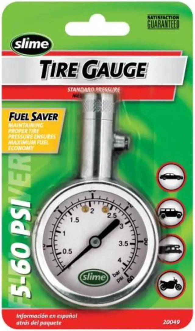Alt view image 2 of 9 - SLIME 20049 Brass Dial Tire Gauge,5 to 60 PSI