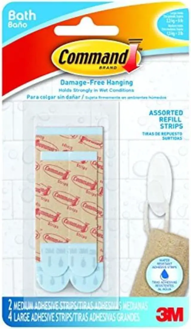 Alt view image 3 of 10 - E 2 Medium And 4 Large Strips Assorted Water Resistant Refill Strips 3M