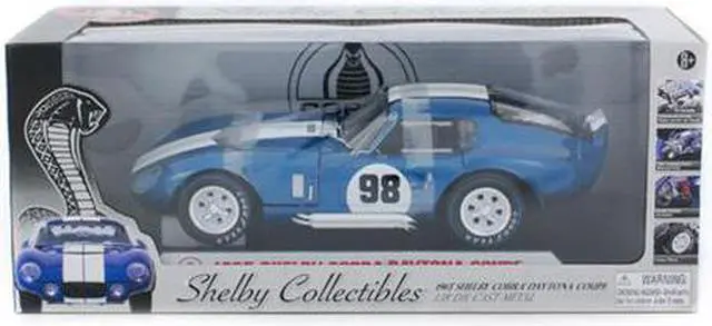 Main image of 1965 Shelby Cobra Daytona Coupe #98 Race Version 1:18 Scale - Blue/White Stripes)