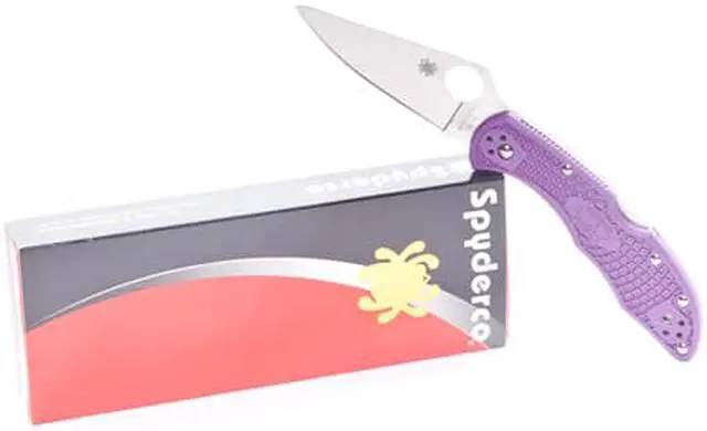Alt view image 5 of 20 - Spyderco Delica 4 Folder 2.88 in Plain Purple FRN Handle