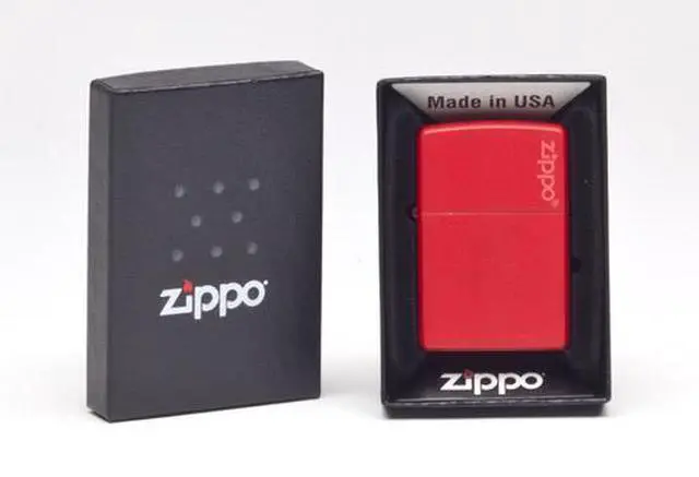 Alt view image 8 of 14 - Zippo 233ZL Windproof Red Matte with Zippo Logo Lighter