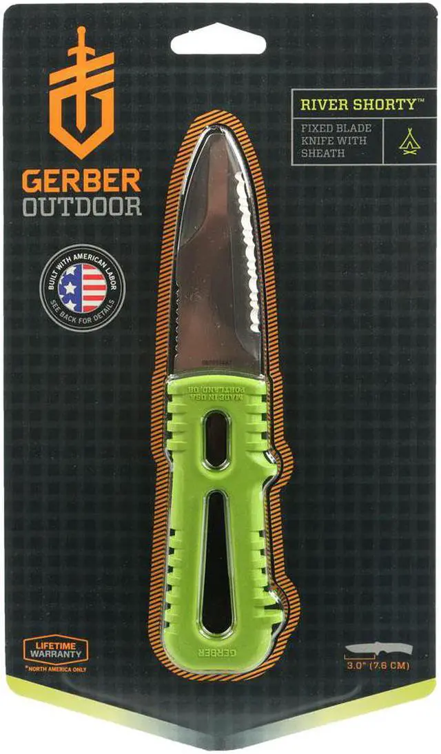 Gerber River Shorty 0-13658-14118-6 Green Fixed Blade Knife