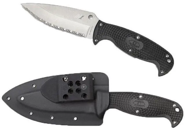 Main image of Spyderco Jumpmaster 2 4.5" Serrated Fixed Blade Knife, Black FB24SBK2