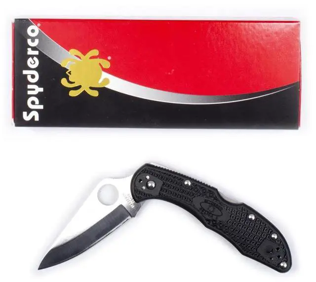 Alt view image 2 of 20 - Spyderco Delica 4 Folder 2.88 in Plain Black FRN Handle