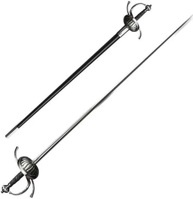Alt view image 4 of 9 - COLDSTEEL 88CHR Cold Steel Cup Hilt Rapier Ribbed Shell Swept