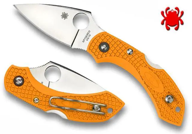 Alt view image 10 of 19 - Spyderco Dragonfly2, Orange Bi-Directional Texture FRN, Plain C28POR2