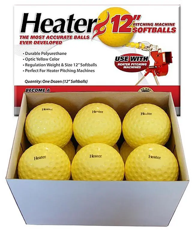 Main image of 12 Inch Pitching Machine Softballs One Dozen 12" Softballs From Heater Sports