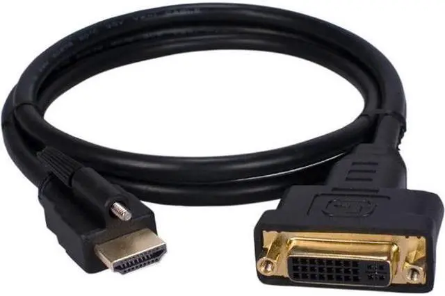 Alt view image 2 of 8 - QVS 1-Meter DVI Female to Locking HDMI Male Adaptor