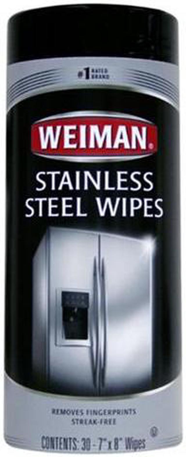 Weiman Stainless Steel Cleaning Wipes, 7 x 8, 30 wipes per