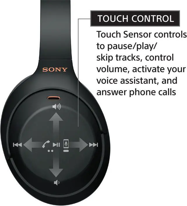 Alt view image 10 of 10 - Sony WH-1000XM4 Wireless Noise-Cancelling Over-the-Ear Headphones - Black