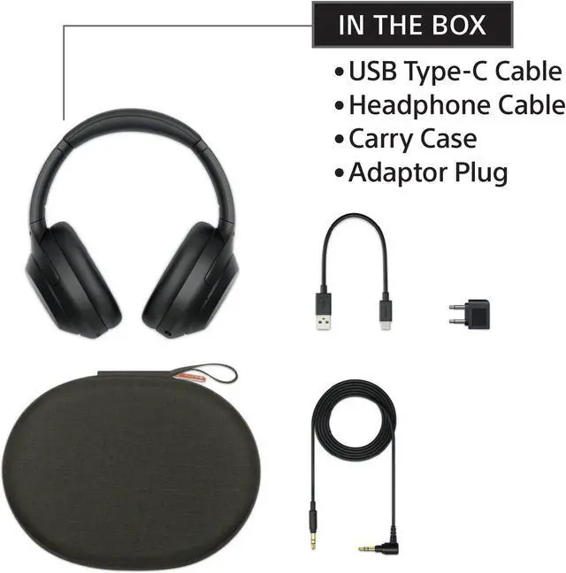 Alt view image 9 of 10 - Sony WH-1000XM4 Wireless Noise-Cancelling Over-the-Ear Headphones - Black