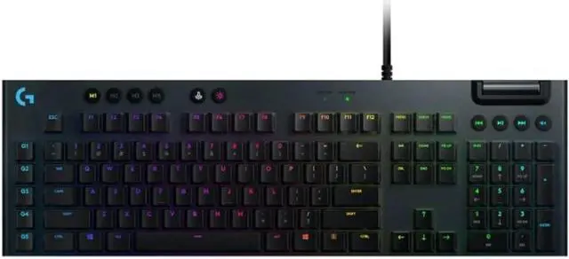 Alt view image 2 of 2 - Logitech G815 LIGHTSYNC RGB Mechanical Gaming Keyboard with Low Profile GL Tactile key switch, 5 programmable G-keys,USB Passthrough, dedicated media control, black and white colorways - Cable ...