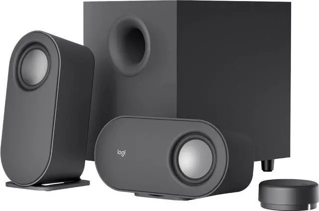 Alt view image 2 of 8 - Logitech Z407 2.1 Bluetooth Computer Speakers System with Subwoofer, Wireless Control | 80 WATT, Immersive Sound, Premium Audio and Multiple Inputs (980-001347) - Black