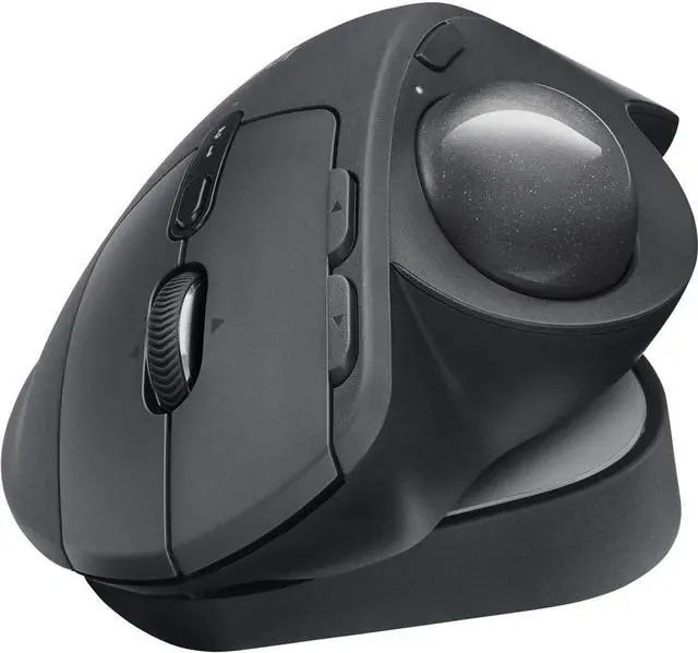 Alt view image 4 of 4 - Logitech MX Ergo Wireless Trackball Mouse Adjustable Ergonomic Design, Control and Move Text/Images/Files Between 2 Windows and Apple Mac Computers (Bluetooth or USB), Rechargeable, Graphite - Black