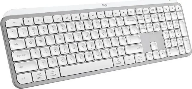 Alt view image 2 of 2 - Logitech MX Keys Keyboards - Wireless Connectivity - Bluetooth - 32.81 ft - USB Interface - English - PC, Mac - Membrane/Scissor Keyswitch - Pale Gray