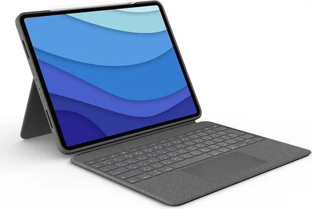 Alt view image 6 of 6 - Logitech Combo Touch Keyboard/Cover Case for 12.9" Apple iPad Pro 5th Gen Gray