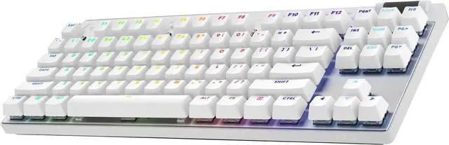 Alt view image 2 of 2 - Logitech G PRO X TKL Lightspeed Gaming Keyboard - Wireless Connectivity - Bluetooth - 32.81 ft - 2.40 GHz - USB 2.0 Interface - RGB LED - PC - Mechanical Keyswitch - White