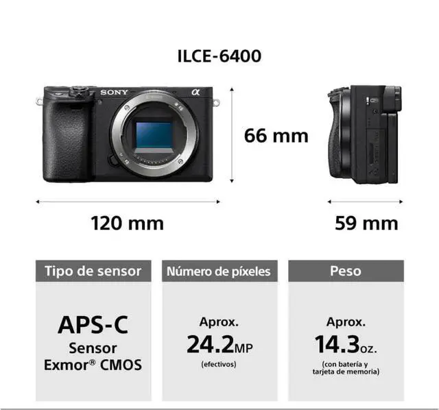 Alt view image 4 of 4 - SONY ILCE6400KB Interchangeable Lens Camera