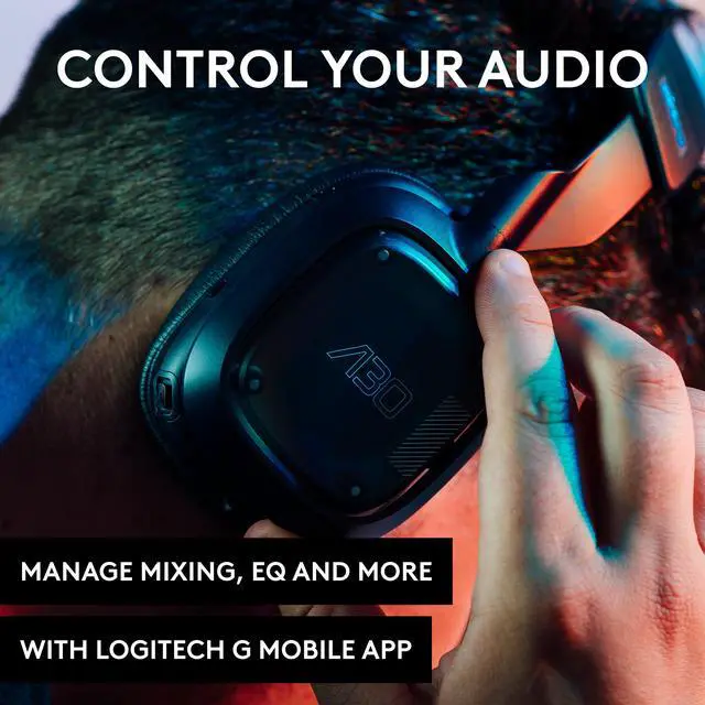 Alt view image 5 of 7 - Logitech Astro A30 Lightspeed Wireless Gaming Headset Xbox PC Blue Mic
