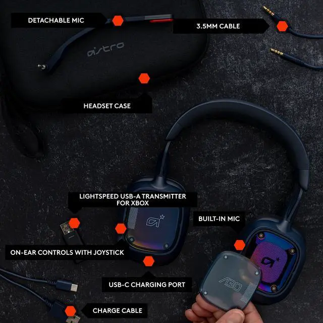 Alt view image 6 of 7 - Logitech Astro A30 Lightspeed Wireless Gaming Headset Xbox PC Blue Mic