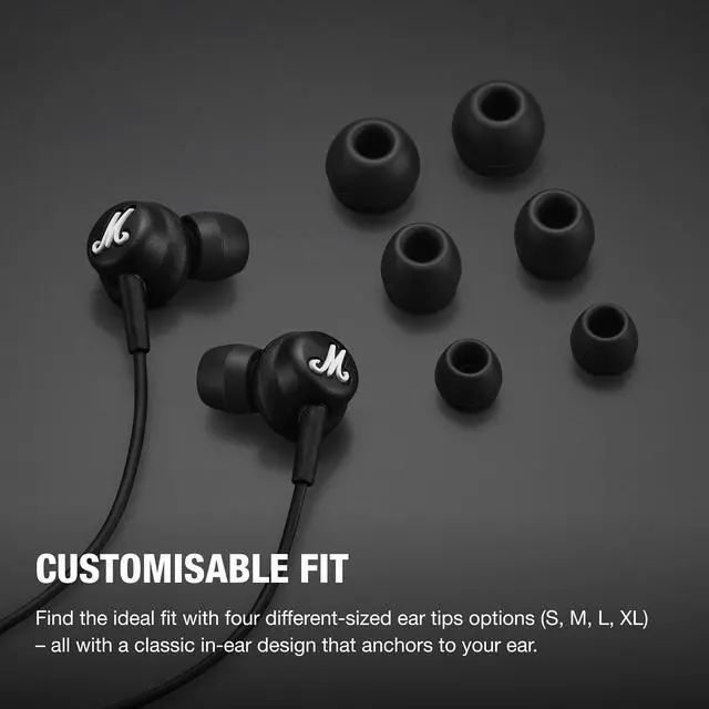 Alt view image 3 of 7 - Marshall Mode USB-C Wired In-Ear Earphones Headset Built-in Mic Black